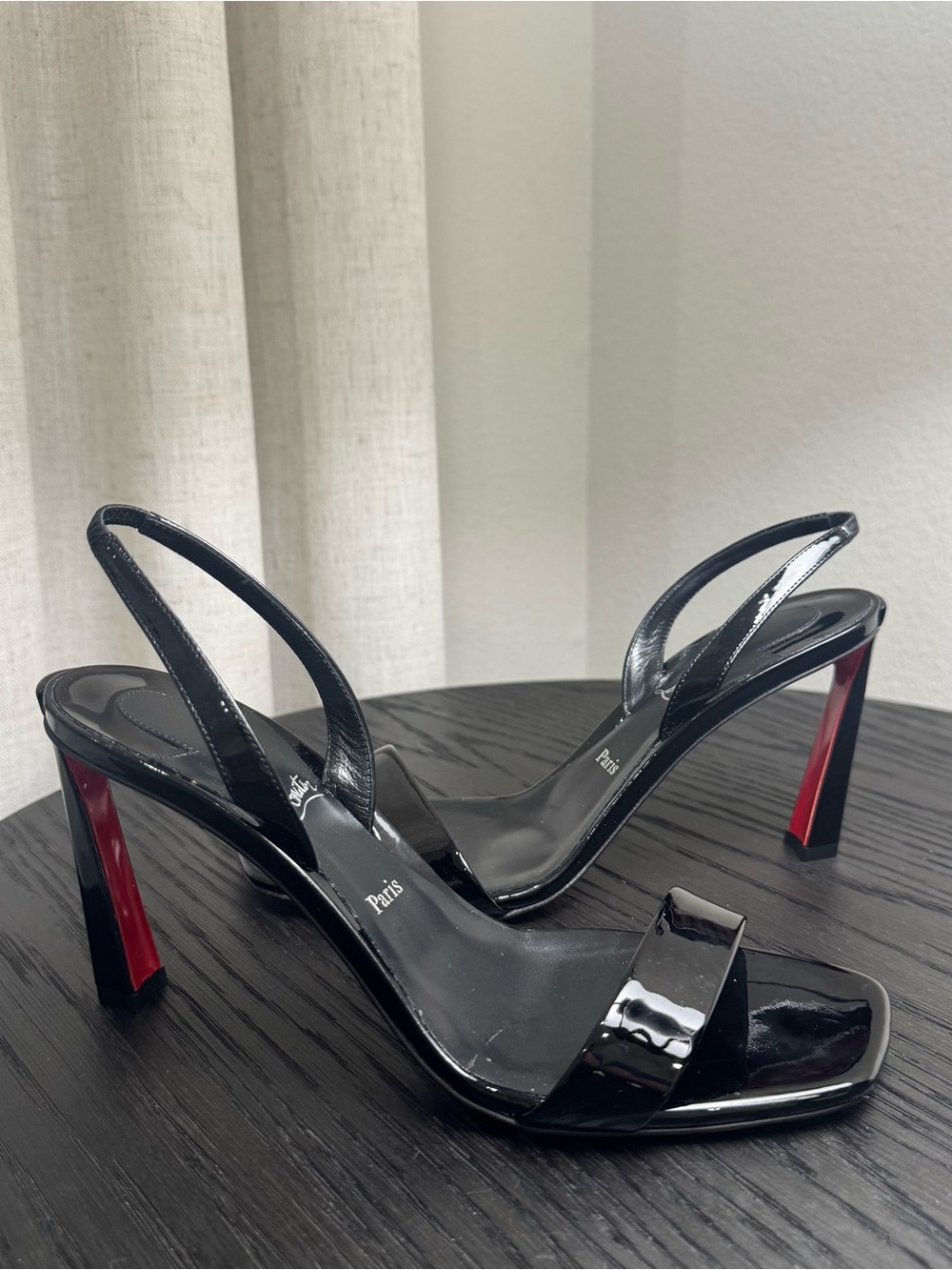 Christian Louboutin O Condora
85 Slingback Sandals Patent Black 37